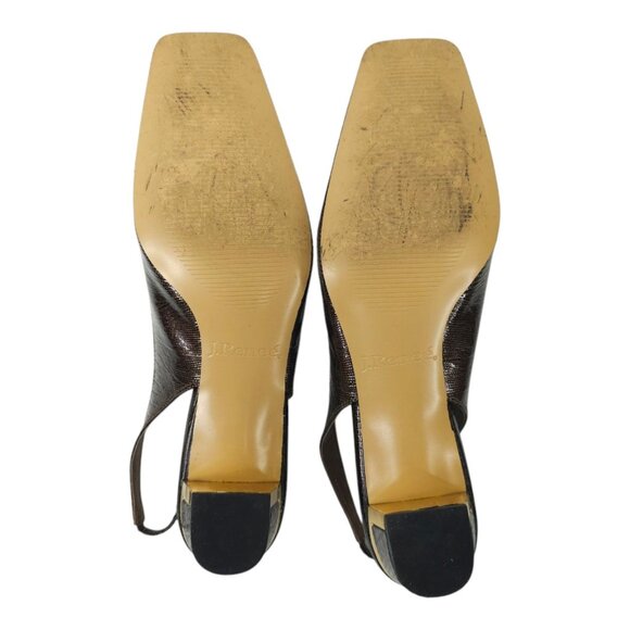 J.Renee Brown Slingback Heels with Gold Accent - Picture 7 of 13